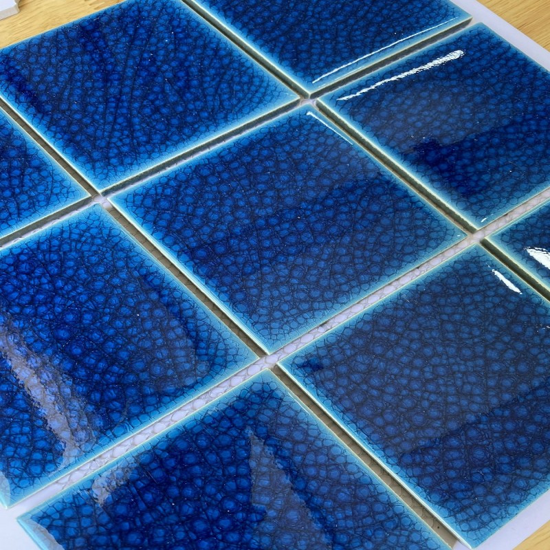 Gạch Mosaic 100x100mm men rạn đôi màu xanh dương MHG 1020