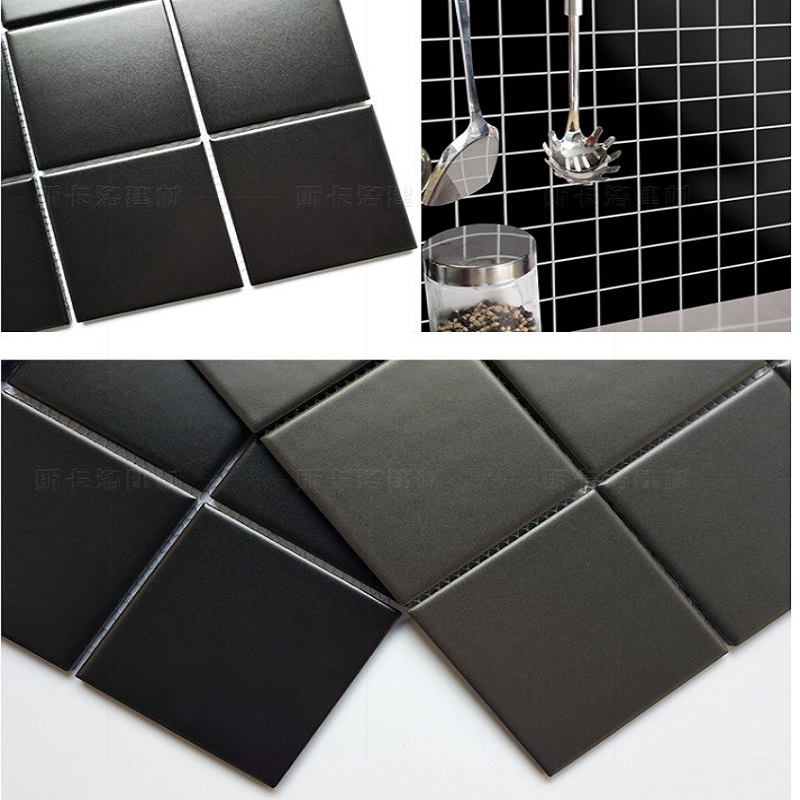 Gạch Mosaic 97x97mm men matt màu đen MHF 9708M