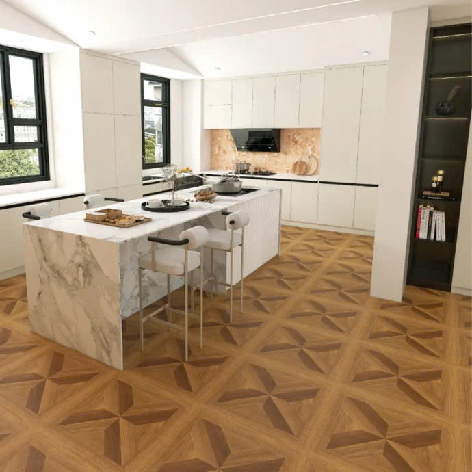 Gạch giả gỗ 600x600mm xương đá nhập khẩu mã GG6A12