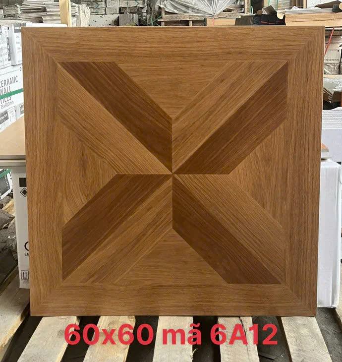Gạch giả gỗ 600x600mm xương đá nhập khẩu mã GG6A12