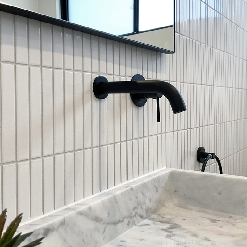 Gạch Mosaic Que 32x145mm Men Matt Màu Trắng