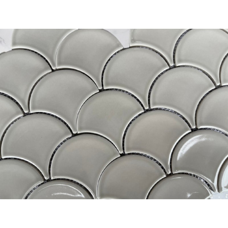 Gạch Mosaic Vảy Cá Màu Xám MHF 87