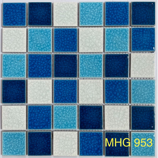 Gạch mosaic gốm rạn mix viên 48x48mm mã MHG 953