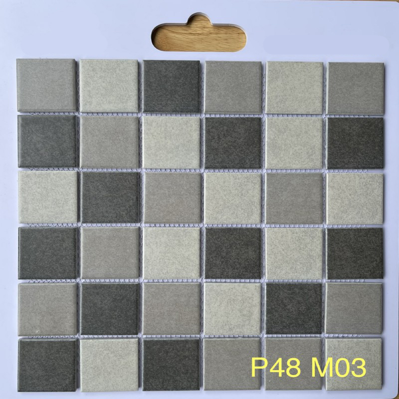 Gạch Mosaic gốm men trơn 48x48x6mm P48 M03