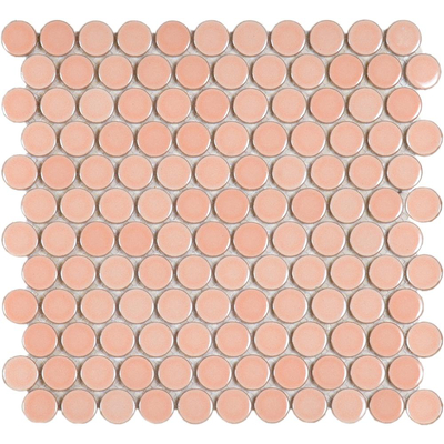Gạch Mosaic Bi Tròn Men Bóng Màu Hồng 28EB-99