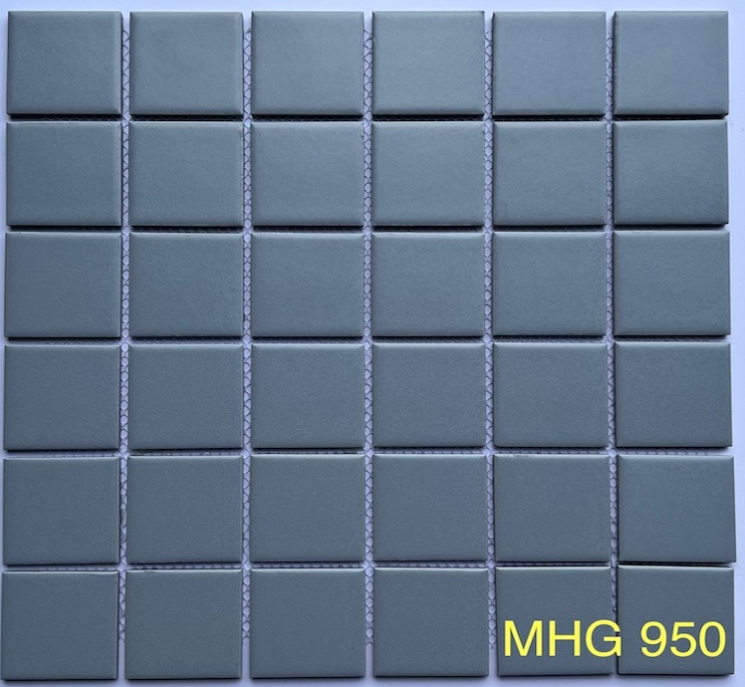 Gạch mosaic gốm men trơn 48x48mm màu xám mờ MHG 950
