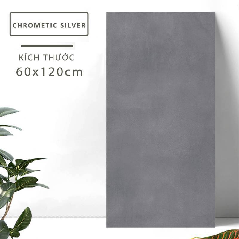 Gạch khổ lớn cao cấp nhập khẩu Ấn Độ men matt KT 600x1200mm Chrometic Silver