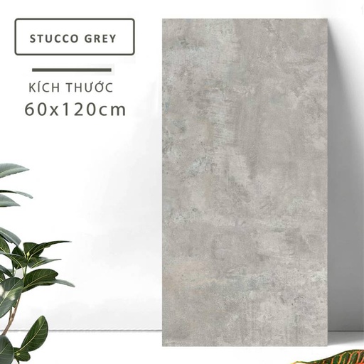 [Stucco Grey_60120] Gạch khổ lớn cao cấp nhập khẩu Ấn Độ men matt KT 600x1200mm Stucco Grey