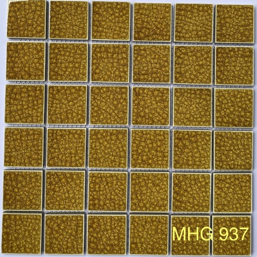 [MHG937] Gạch Mosaic gốm men rạn 2 lớp 48x48mm màu vàng MHG 937