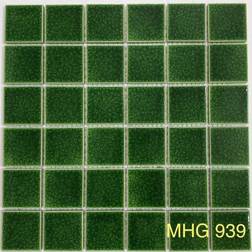 [MHG 939] Gạch Mosaic gốm xanh viên 48x48mm mã MHG 939