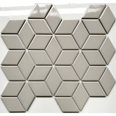[51508] Gạch Mosaic Lục Giác Xám Bóng 51508