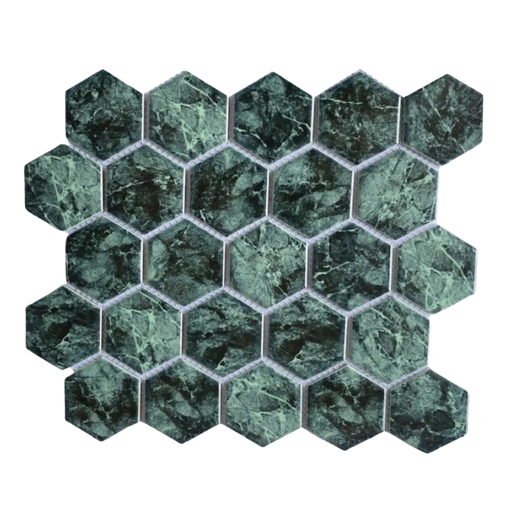 [P59M02] Gạch Mosaic Lục Giác Xanh Rêu P59M02