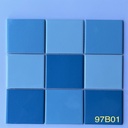 Gạch Mosaic gốm 97x97mm xanh mix mờ 97B01