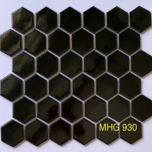 [MHG930] Gạch mosaic lục giác màu đen