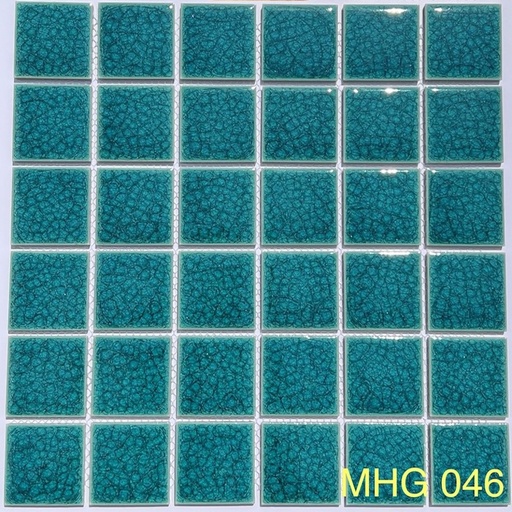 [MHG046] Gạch Mosaic Gốm Men Rạn 2 Lớp Xanh Ngọc 046