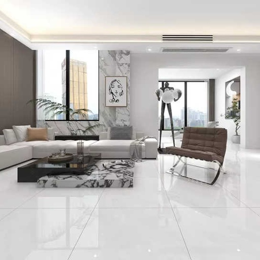 [105955702188] Gạch lát nền sứ mài bóng men tự nhiên thiết kế hiện đại 800x800 phòng ăn kiểu Carrara