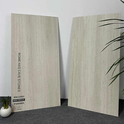 [106978376861] Gạch men sứ giả cổ trang trí đá Travertine La Mã màu vàng 600x1200mm bề mặt mờ