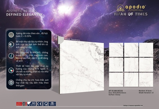 [AF.10.88.8020] Gạch Apodio 80x80 AF.10.88.8020 - Bóng