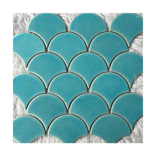 [DAISANB2B_G_41911695] Gạch mosaic gốm hình vảy cá 300x300mm YD-Y0701 màu xanh lá cây