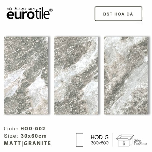 [DAISANB2B_G_10569718] Gạch ốp lát Eurotile BST Hoa Đá 300*600mm HOD-G02