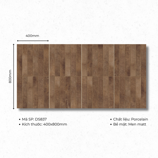 [DS837] Gạch ốp lát 400x800 mã DS837 (1thùng/ 1.92m2/ 6v/ 36,5kg)