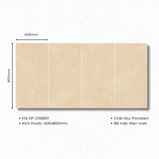 [DS8801] Gạch ốp lát 400x800 mã DS8801 (1thùng/ 1.92m2/ 6v/ 36,5kg)