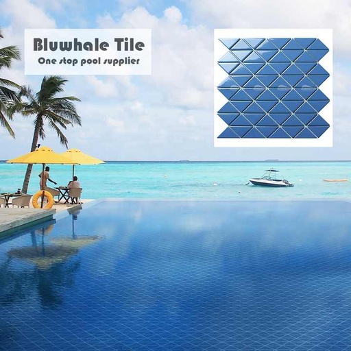 [106133495148] Gạch ốp tường phòng tắm màu xanh đậm Bluewhale tùy chỉnh