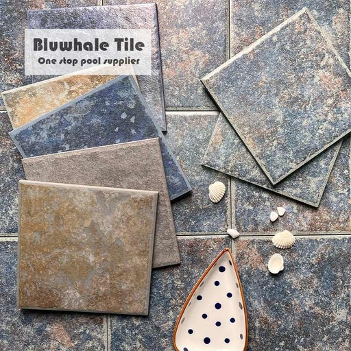 [106133989757] Gạch hồ bơi Bluwhale chống trơn in phun màu cổ điển mờ hình vuông lớn 6c6