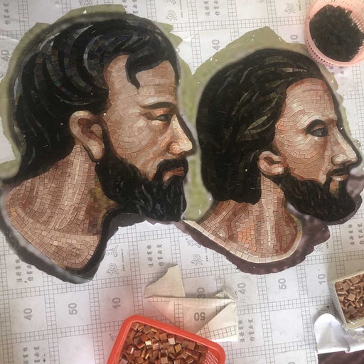 [105945982455] Tranh khảm kính thủ công mảnh ghép tùy chỉnh khách sạn hiện đại