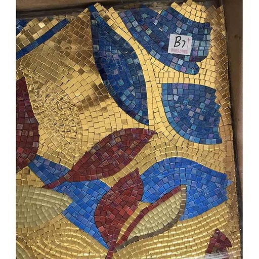 [106361010352] Tấm ốp tường tranh khảm kính Art Deco hiện đại họa tiết lá