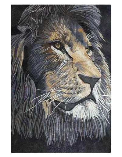 [104680290890] Tranh khảm nghệ thuật Vua sư tử cắt tay bằng kính dành cho phòng khách, phòng ăn, phòng tắm