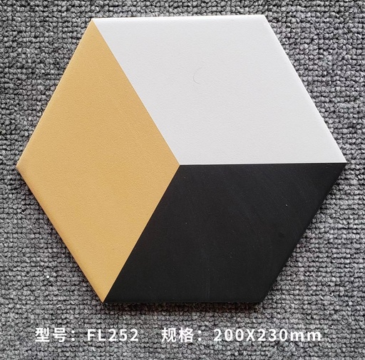 [FL252] Gạch Bông Trung Quốc, men mờ xương porcelain, KT 200x230, FL252 (1 hộp/29 viên/1m2)