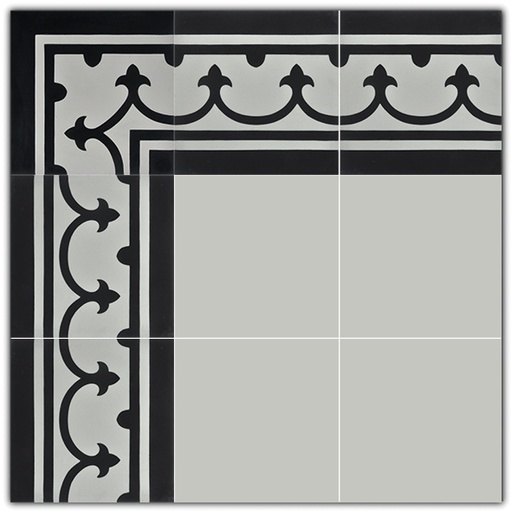 [P201-H1-H2] Gạch Bông Trung Quốc, men mờ xương porcelain, KT 200x200, viền P201-H1-H2 (1 hộp/25 viên/1m2)