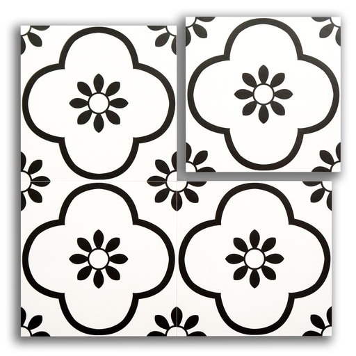 [MHB122] Gạch bông Trung Quốc, men mờ xương porcelain, KT 200x200mm, MHB122 (1 hộp/25 viên/1m2)