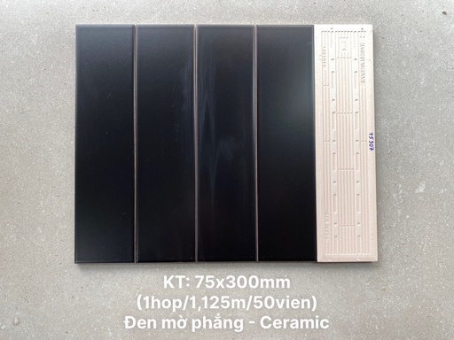 [101068435] Gạch thẻ màu đen men mờ 75x300 loại ưu mã STA75307M_S (1h/0.54m/24v/hộp)