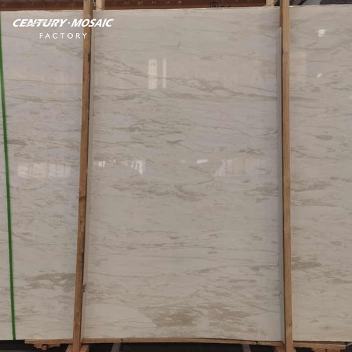 [106688775023] Phiến đá cẩm thạch trắng kem tự nhiên Centurymosaic bán buôn mẫu mới