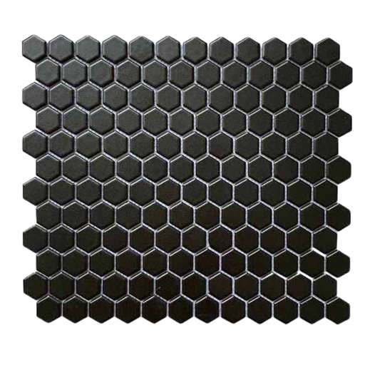 [MHG 9528] Gạch Mosaic Lục Giác 23x26mm Đen Chip mã MHG 9528